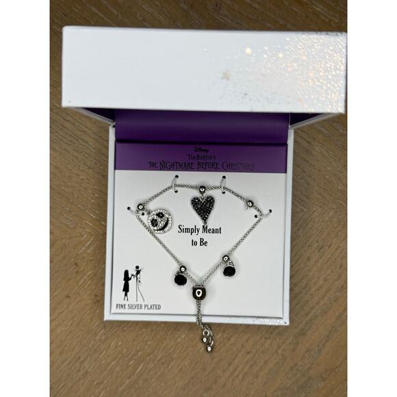 Disney Jewelry - Disney Nightmare Before Christmas Silver Plated Charm Bracelet NWT